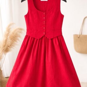 Petal & Pup Red Sleeveless Dress linen and cotton blend from Nordstrom.